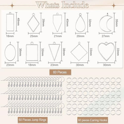 Inbagi 180 Pcs Open Bezels for Resin Jewelry - Image 2