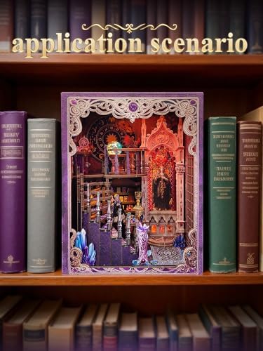 Book Nook Kit - DIY Miniature House Dollhouse Kit for Adults and Teens, Booknook Tiny House Tarot Association Kit Bookshelf 3D Wooden Puzzle, Gifts for Family, Friends - Image 2