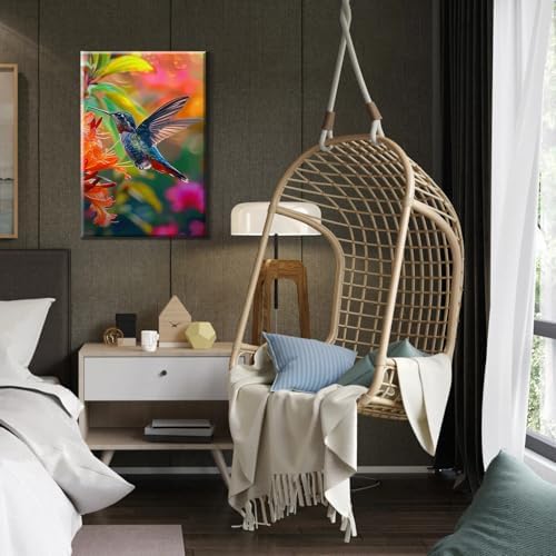 HeeBenor Framed Paint by Numbers Kit for Adults, Hummingbird, 8x12 Inch - Image 6