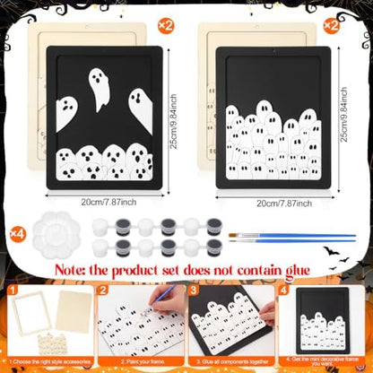 Weysat 4 Pcs Large Wood Halloween Frames,9.84 inches - Image 3