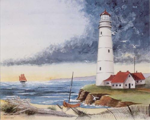 DSC ART Lighthouse on the Bay - Paper Tole 3D Decoupage Craft Kit Size 8x10 inches K96030 (The Additional Pictures Show Examples of This Craft Kit Assembled and Framed in a Shadow Box Frame) by Unknown