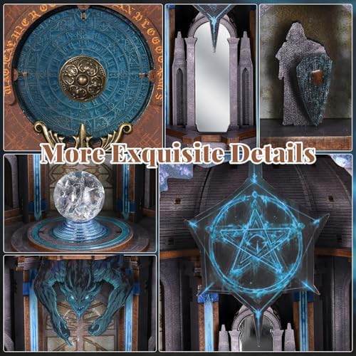 MiniCity DIY Book Nook Kit, 3D Wooden Bookend Bookshelf Insert Decor with LED Light, 278 Pcs Craft Kit for Teens & Adults (Circle of Magic) - Image 3