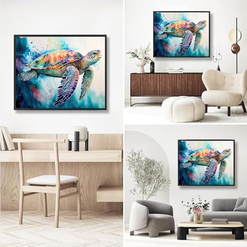 Sea Turtle Paint by Numbers for Adults with Framed Canvas-with Wooden Easel - Image 7