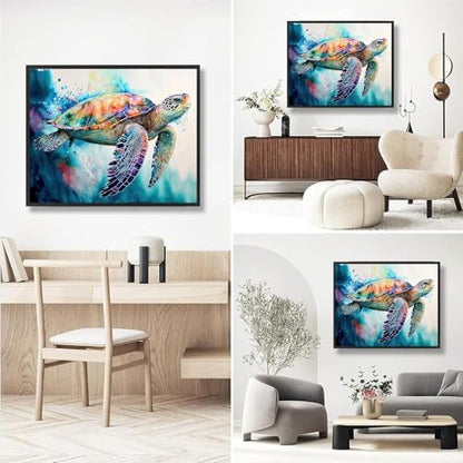 Sea Turtle Paint by Numbers for Adults with Framed Canvas-with Wooden Easel - Image 7