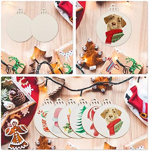 30PCS 3" Round Wooden Ornaments for Crafts, Hanging DIY Christmas Ornaments - Image 3