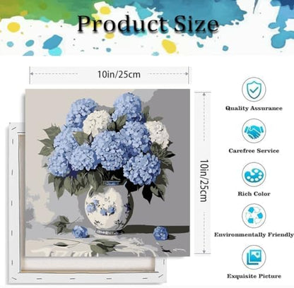 Paint by Numbers Kit for Adults,Hydrangea DIY Paint by Number With Frame - Image 3
