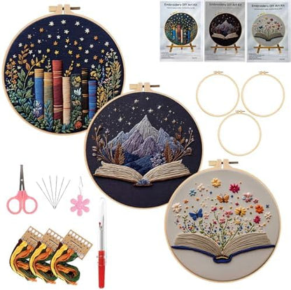LYMIGER 3 Packs Embroidery Kit for Adults, Embroidery for Beginners (Book) by Unknown