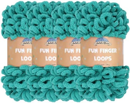 JubileeYarn Fun Finger Loops Yarn - Aquamarine - 4 Skeins by BambooMN