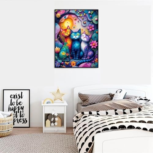 VIGEGU Cat Paint by Numbers Kit for Adults Beginner,Easy Adult Paint by Number Kits on Canvas DIY Painting for Beginners Art by Numbers for Home Wall Decor 16x20 Inch - Image 3
