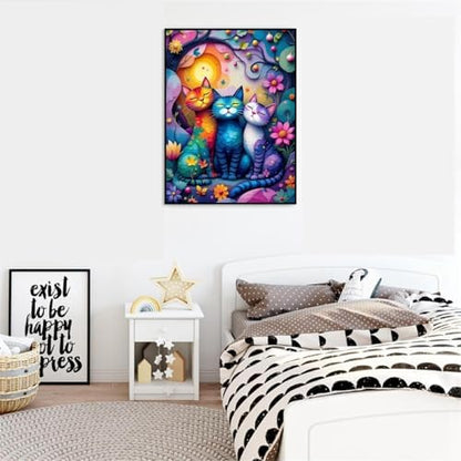 VIGEGU Cat Paint by Numbers Kit for Adults Beginner,Easy Adult Paint by Number Kits on Canvas DIY Painting for Beginners Art by Numbers for Home Wall Decor 16x20 Inch - Image 3