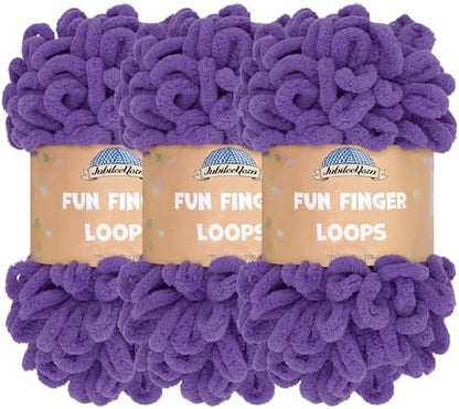 JubileeYarn Fun Finger Loops Yarn - Ultra Violet - 3 Skeins by BambooMN