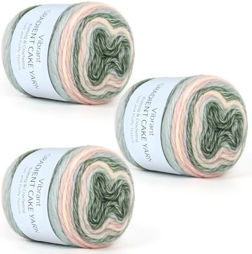 Aeelike Cake Yarn for Crocheting, Soft Ombre Crochet Yarn, Pink Green by Aeelikescrochetworld