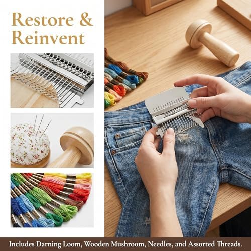 Mini Darning Loom,Handcraft DIY Weaving Repair Darning Kit for Beginner - Image 3
