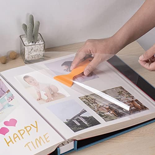 Large Photo Album Self Adhesive 4x6 5x7 3x5 8.5x11 Scrapbook Magnetic Album DIY Scrap Book Length 13 x Width 12.8 (Inches) 120 Sticky Pages Linen Cover DIY Photo Album (Sky Blue) - Image 2