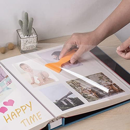 Large Photo Album Self Adhesive 4x6 5x7 3x5 8.5x11 Scrapbook Magnetic Album DIY Scrap Book Length 13 x Width 12.8 (Inches) 120 Sticky Pages Linen Cover DIY Photo Album (Sky Blue) - Image 2