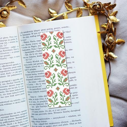 FREEBLOSS 6 Set Cross Stitch Bookmark Kits 11CT 8"x2.4" Flower and Leaves - Image 5