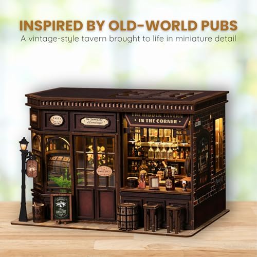 DIY Book Nook Kit LED 3D Wooden Puzzle (Corner Tavern) - Image 6