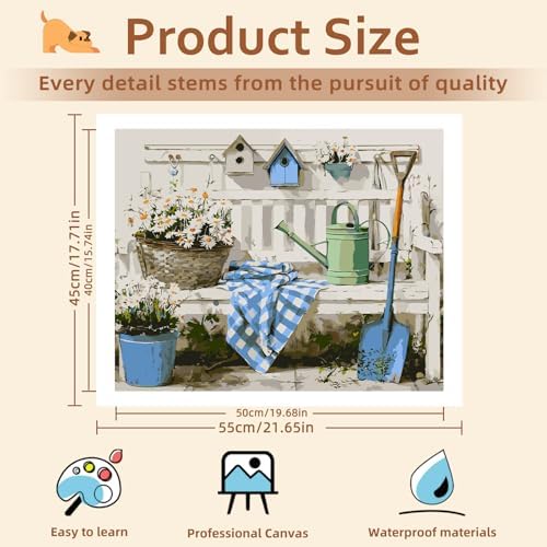 Reivworl Farm Paint by Numbers for Adults Beginner, Farm Paint by Numbers Kits for Adults, Painting by Number Kits for Gifts and Wall Decor 16x20Inch - Image 4