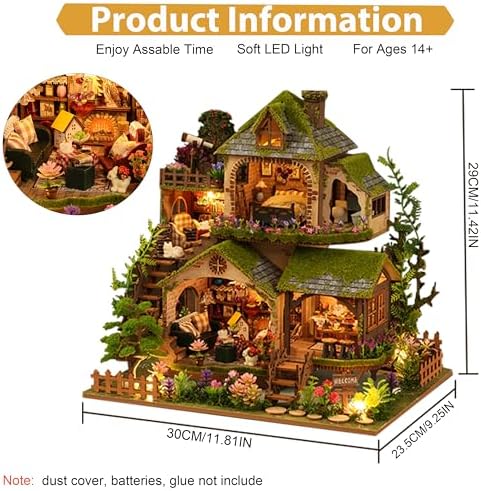 ISSEVE Miniature House Kit, Forest Adventure Tiny House Building Kit - Image 2