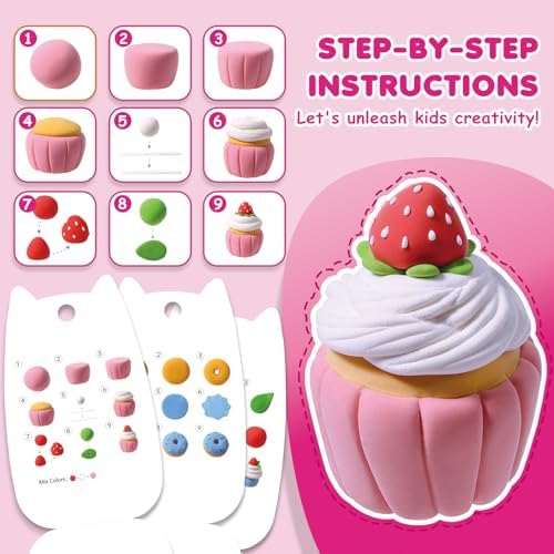 Air Dry Clay Kit for Kids Dessert Craft Set 12 Colors - Image 6