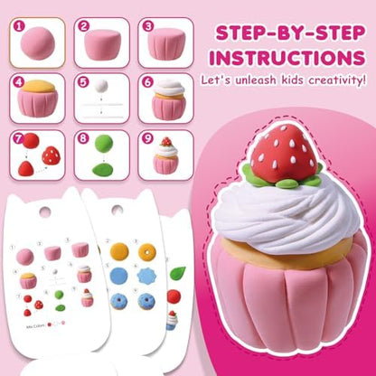 Air Dry Clay Kit for Kids Dessert Craft Set 12 Colors - Image 6