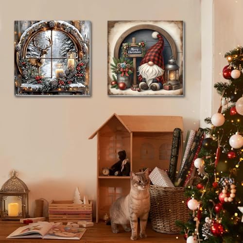 VIGEGU 4 Pack Christmas Paint by Numbers Kit for Adults with Framed - Image 2