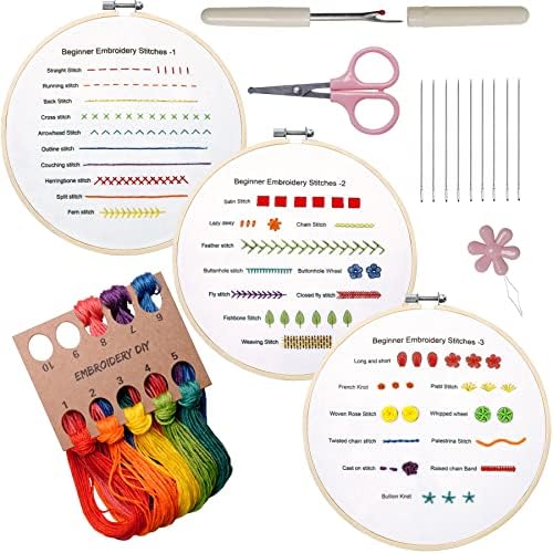 Bonroy Embroidery Practice kit for Adult Beginners with Step-By-Step Videos by Bonroy