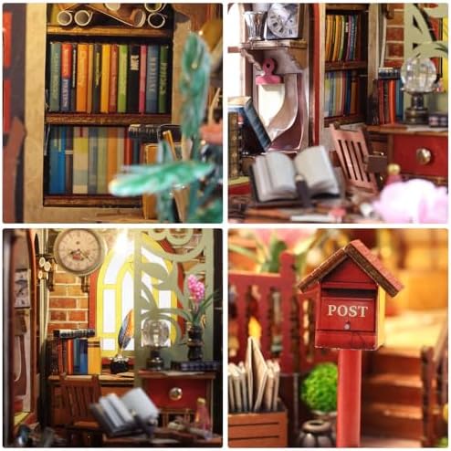Dollhouse Kit, DIY Miniature House Kit w/LED Music Box, Bookhouse - Image 5