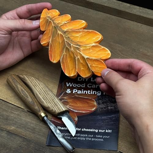 Sharky DIY Oak Leaf Wood Carving Kit for Beginners - Image 7