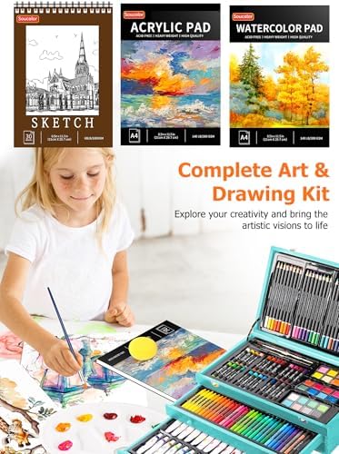 Soucolor Art Supplies, 192-Pack Deluxe Art Set Drawing Painting Supplies - Image 5