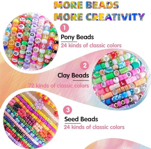 OCCALONG 6 Box Set Friendship Bracelet Making Kit - 13000 Pcs, DIY Jewelry Making Set - Includes Clay, Seed, Pony Beads, Charms, and String - Image 3