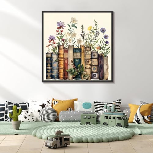 Yezavesu Book Paint by Numbers Kit for Adults Beginner, Flowers Adult Paint by Number Kits on Canvas Without Frame, DIY Acrylic Painting by Numbers for Home Wall Decor Gift 16x16 Inch - Image 6