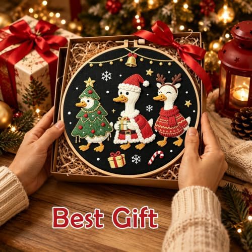 Nuberlic Christmas Embroidery Kit for Beginners Adults DIY Needlepoint - Image 7