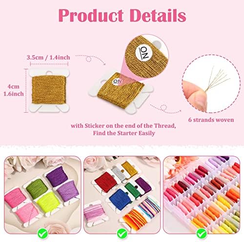 PAXCOO 985Pcs String Bracelet Making Kit, Friendship Bracelet String Kit with 110 Skeins Embroidery Floss Cross Stitch Thread, 830 Beads for Friendship Bracelet Making, 45Pcs Embroidery Tools - Image 6