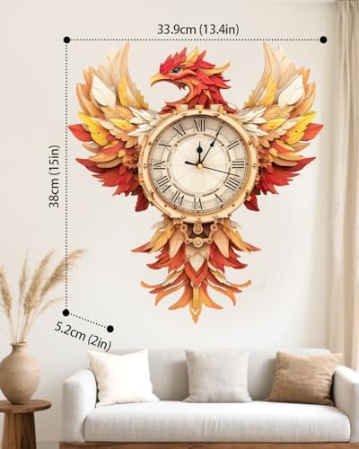 3D Puzzles for Adults-Wooden Phoniex Clock Puzzle DIY Clock Model Kit - Image 6