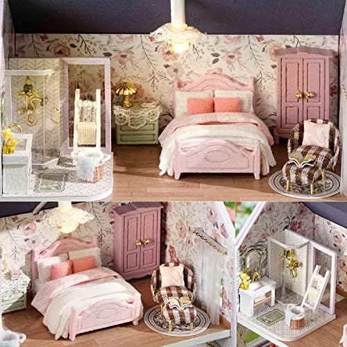 DIY Miniature House Kit with Furniture, Opened & Closed Mini Dollhouse - Image 4