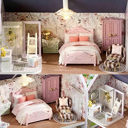 DIY Miniature House Kit with Furniture, Opened & Closed Mini Dollhouse - Image 4