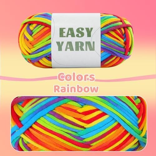 1.76Oz/87.5Yds Rainbow Beginner Crochet Yarn, Yarn for Crocheting - Image 5