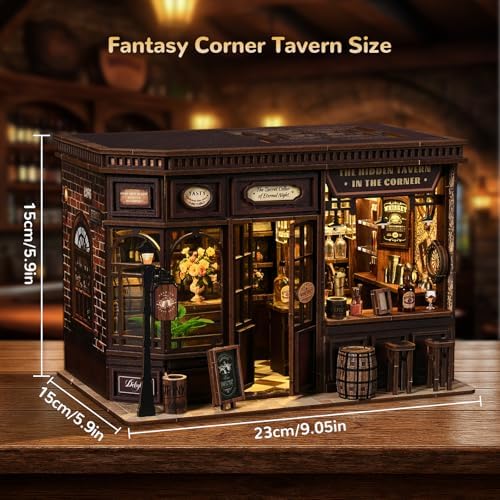 Book Nooks for Adults, DIY Miniature Dollhouse Book Nook Kit-Corner Bistro - Image 2