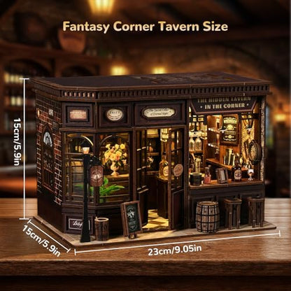 Book Nooks for Adults, DIY Miniature Dollhouse Book Nook Kit-Corner Bistro - Image 2