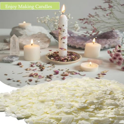 DINGPAI Natural Soy Wax for Candle Making, 2lb Organic Soy Wax Flakes - Image 7