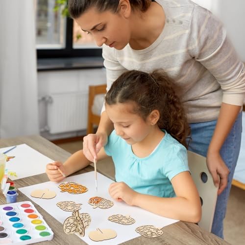 COCHIE DIY 3D Fall Pumpkin Wood Crafts to Paint for Kids Adults, Paintable Unfinished Wooden Slices for Craft, Cutouts Ornaments for Painting Decorations (24 PCS) - Image 5