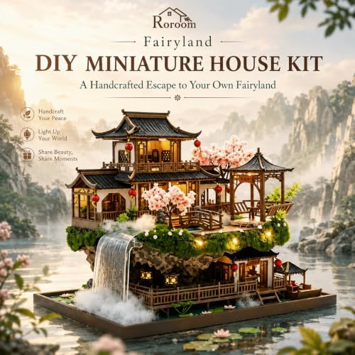 Roroom DIY Miniature House Kit, Fairyland Pavilion Dollhouse Kit - Image 3