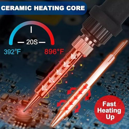 28pcs New Wood Burning Kit With Letter Stamps Copper Mold DIY，Hot Stamps Tool with Figure Alphabet,Wood Burner Tips Adjustable Temperature Soldering Iron Pen,DIY Kit Carving Adults Crafts Beginners - Image 3