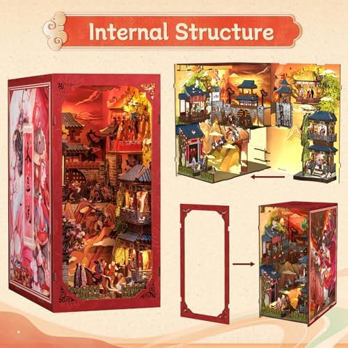 CUTEBEE Book Nook Kit - DIY Miniature House Kit for Adults and Teens, Dollhouse Booknook Tiny House Model Build Bookshelf Decor, Gifts for Family, Friends - Image 6