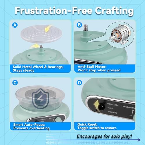 Jasthorine Pottery Wheel for Kids, Arts and Crafts Toy Kit, Ages 6-12 - Image 2