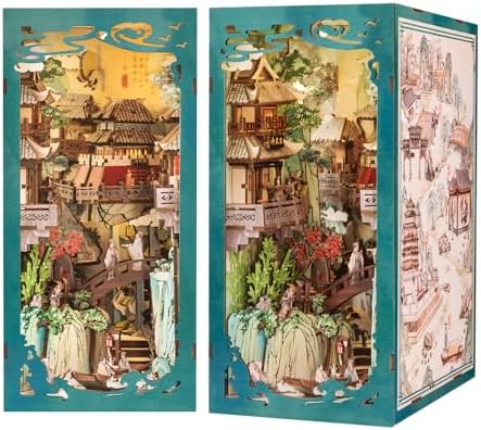 Fsolis Book Nook Kit, DIY Miniature House Kit 3D Wooden Puzzles Craft Kit for Adults Bookshelf Nook Decor Decorative Bookend for Women Teenagers and Book Lovers (Su Dongpo) by FsolisDIYDollhouse