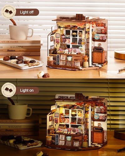 Rolife Henry's Chocolate Shop DIY Miniature Dollhouse Kit Gift for Adults - Image 4