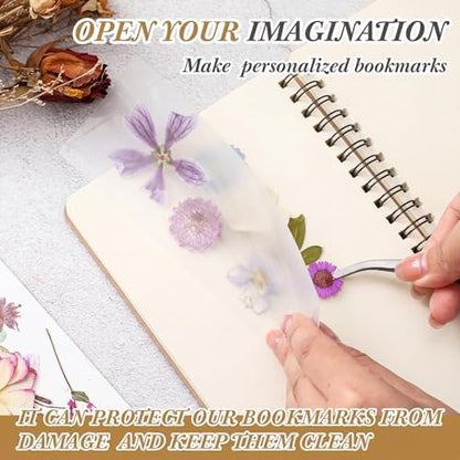 Fuyoooo 176 Pcs Pressed Flower Bookmark Kit,Purple,3 Size - Image 6