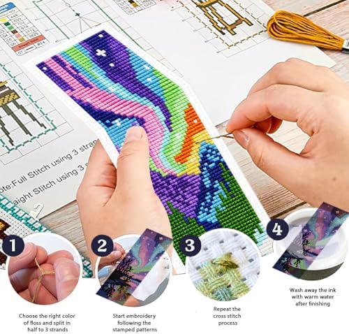 ORIGACH 6 Set Fantasy Dazzling Scenery Cross Stitch Bookmark Kit - Image 4
